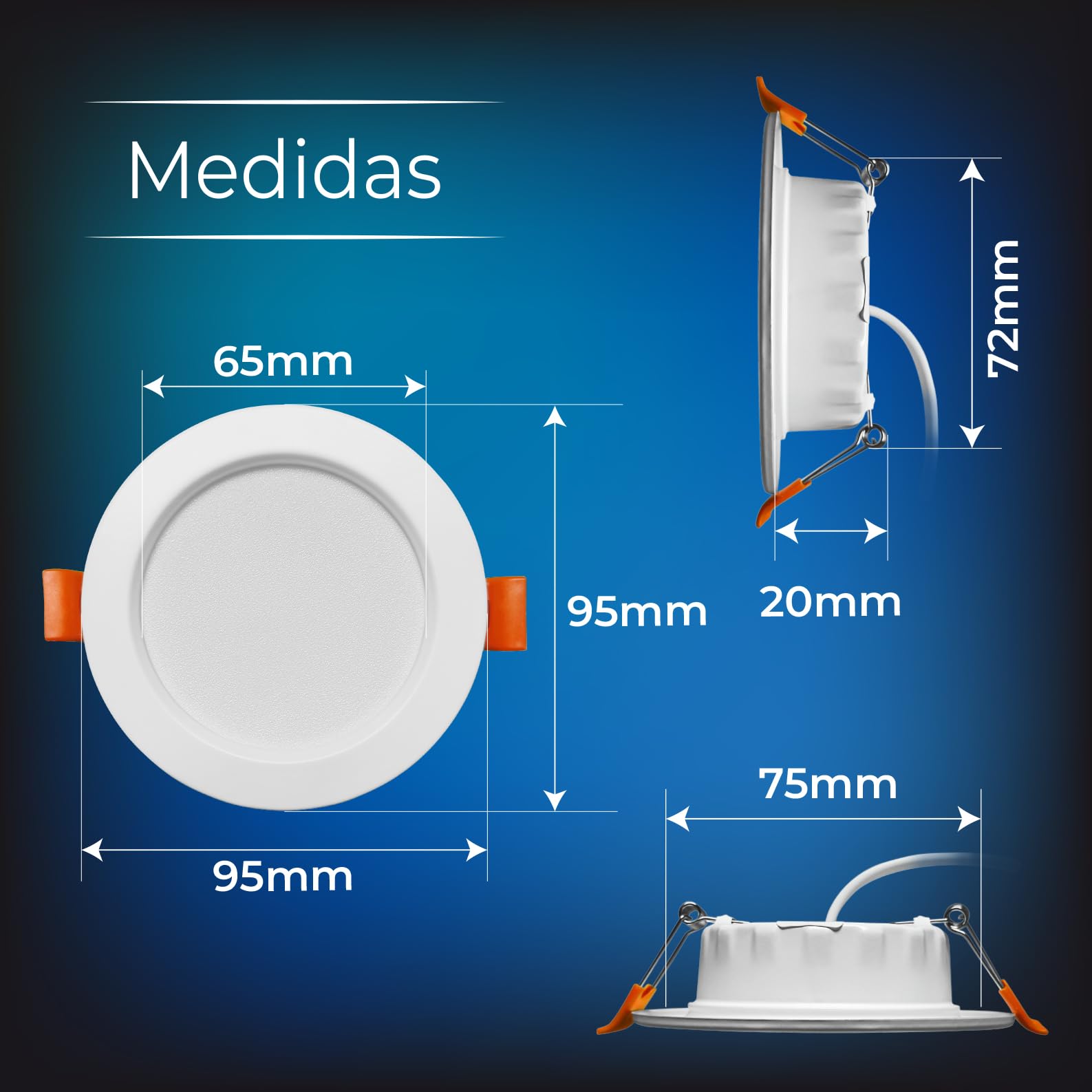 LED ATOMANT 20x Downlight LED Incasso Foro 75-90mm 4W Bianco Freddo