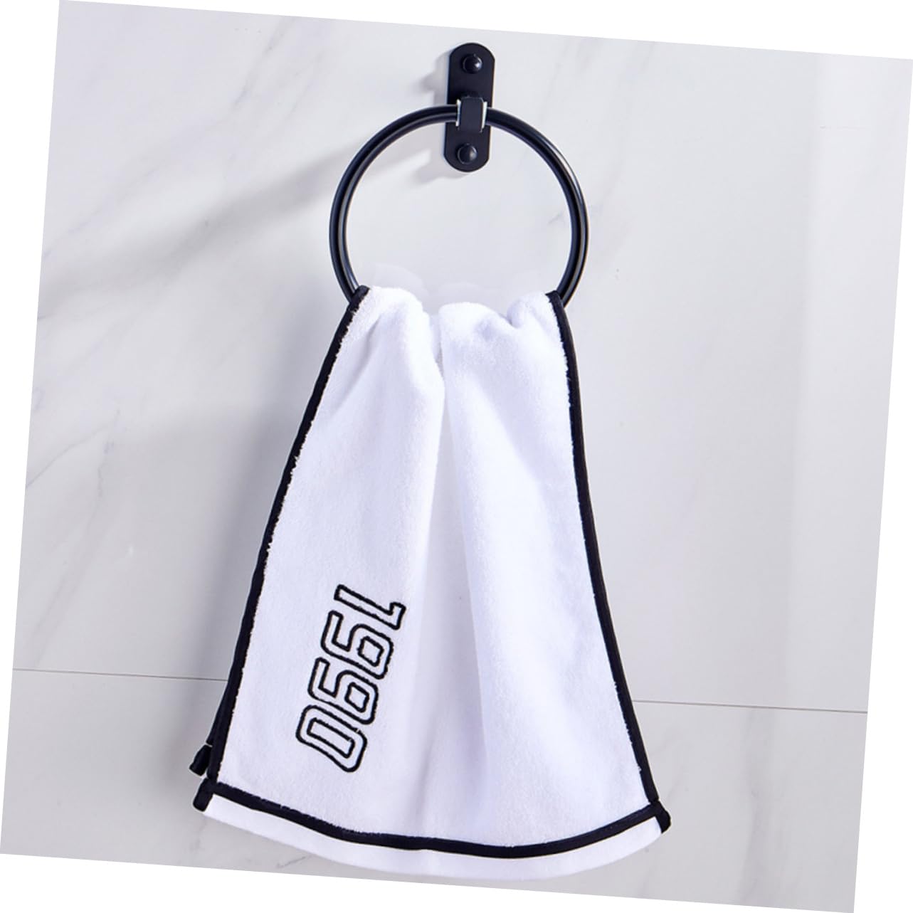 DOITOOL 2piezas Toallero De Negro Anillo De Toalla Sin Perforación Soporte para Baño y Cocina Instalación y Práctica