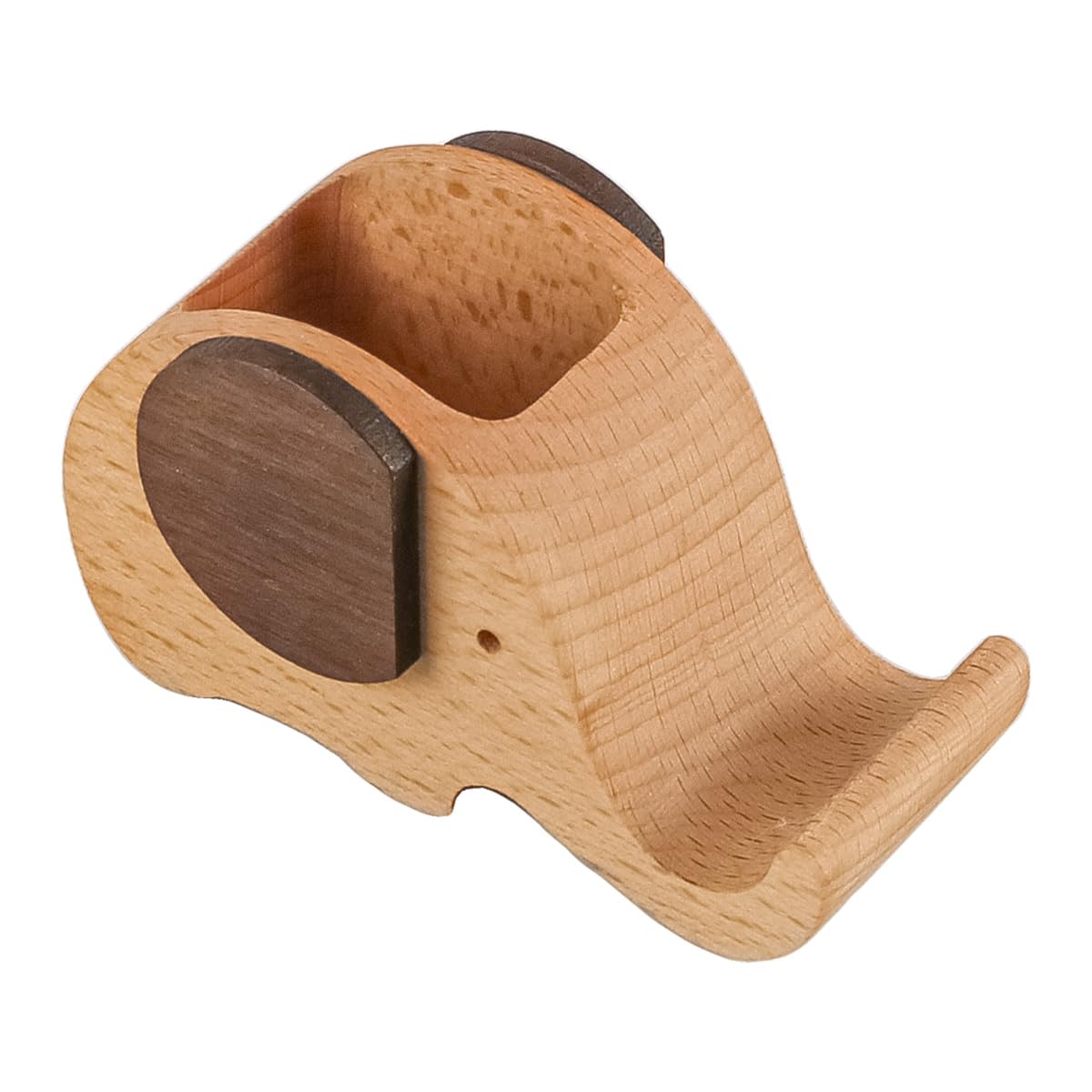Sarini Multi-Functional Wooden Elephant Phone Stand with Pen Pencil Holder Desk Decoration Stationery Organizer Wooden Pen Holder for Study Ornaments - Image 2