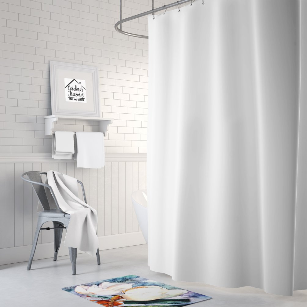 Caroline's Treasures 8701RUG Magnolia Machine Washable Memory Foam Mat, Bathroom Rug, Non-Slip Bath Mat, Durable Thick Washable Rugs for Kitchen, Bathroom Quick Dry, Decorative Artwork,