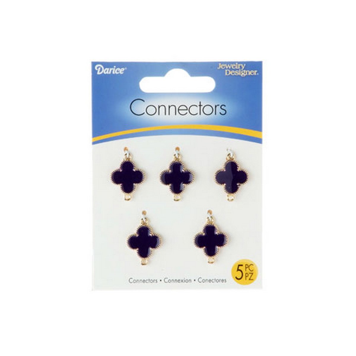 Darice YHN-50686G/PUR Decorative Links 5Pc Gld Enamaled, Small, Gold Purple
