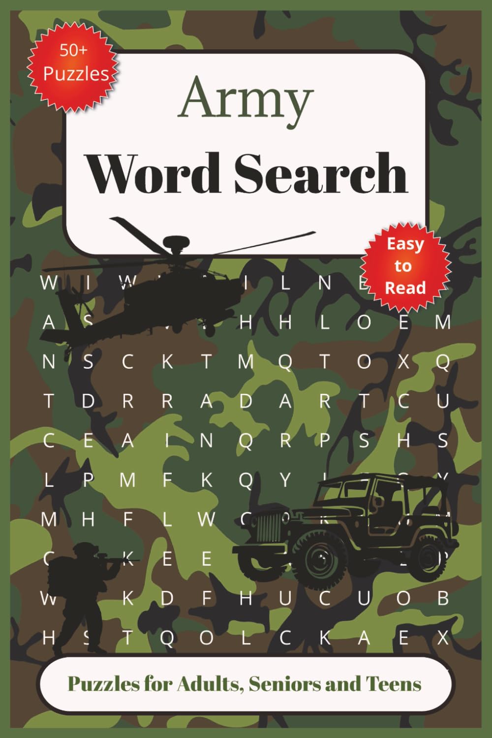 Army Word Search Puzzle Book: Army themed word search puzzle book | 50+ word searches for military enthusiasts | honoring the armed forces