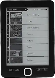 GOWENIC 6in Ebook Leitor, Leitor de Livros Digitais, Leitura de Livros Eletrônicos de Tela de Tinta Com Tecnologia Ajustável para Os Olhos, Textos Destacando Audiolivros Com Formato