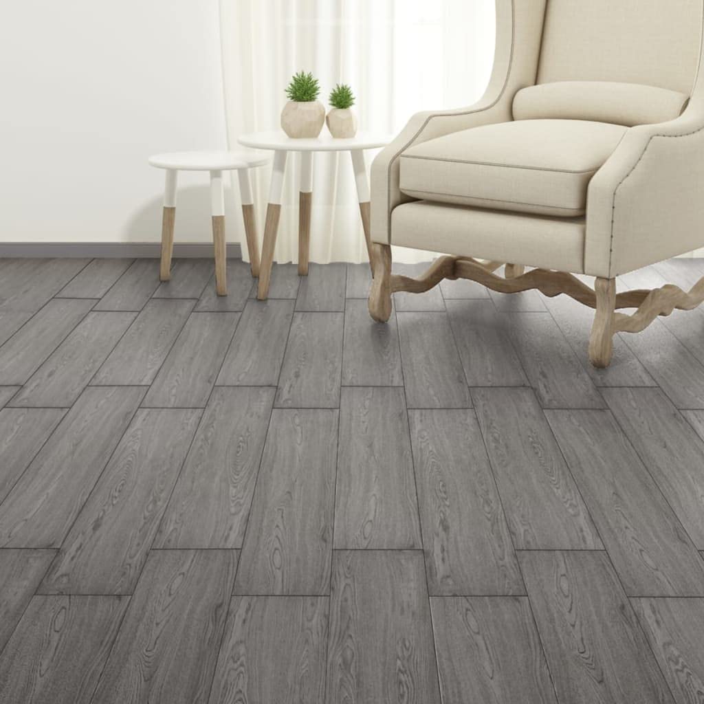 Materiały budowlane Samoprzylepne deski podłogowe z PCW 2,51 m² 2 mm Ciemnoszary wykładzina podłogowa i dywan
