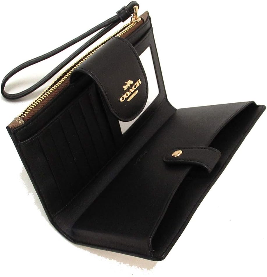 Coach Women's Tech Wallet in Colorblock Signature Canvas (Khaki - Black) : Clothing, Shoes & Jewelry