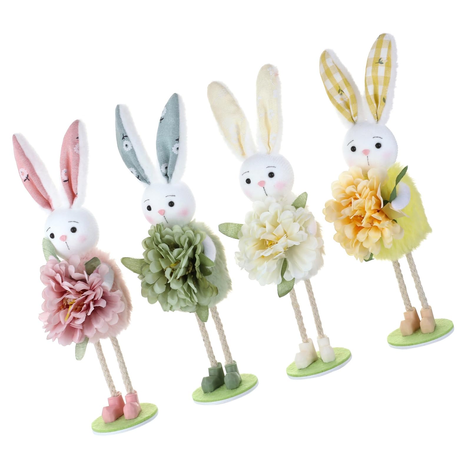 Lerpwige Pack of 4 Festive Rabbits Decorations for Easter and Home Use Easter Decors