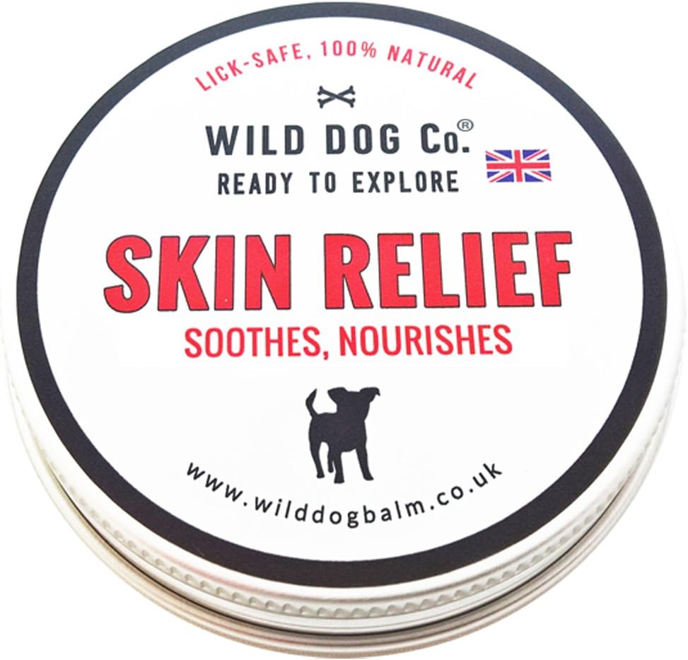 Itchy Allergy Skin Relief Balm for dogs instantly soothes itchy dogs, hot spots, dry, flaky, irritated skin, allergies, natural remedy, UK-made, moisturises dry elbows and flaky skin, 60g tin