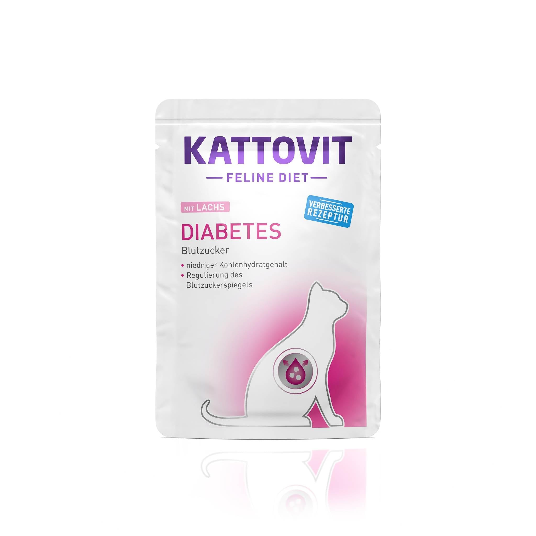KATTOVIT - Diabetes Nassfutter fr Katzen | Dit-Katzenfutter als  Alleinfuttermittel im Frischebeutel. Futter fr Katzen mit Diabetes.  Blutzuckerregulierendes Katzenditfutter | 24 x 85 g Lachs : Amazon.de:  Haustier