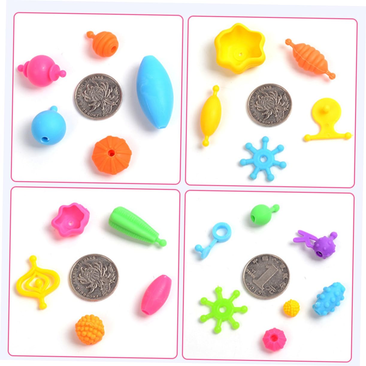 JOINPAYA 1 boîte Boîte DIY Perles Plastique pour Garçon Fille Coffret Bricolage Bracelet et Collier Perles Colorées Plastique avec Boîte de Rangement Portable Kit Créatif pour Garçon Fille
