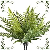 Künstlicher Botanischer Botanischer Farnenstrauch aus hochwertigen Kunststoffmaterialien, umweltfreundlich, waschbar und verblasst nicht, Stiele sind aus Kunststoff und Draht, die gebogen werden können, um die Form anzupassen.
