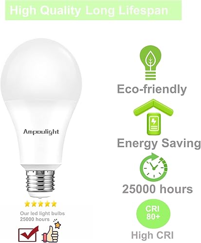 Miniatura 5 de Bombilla LED equivalente a 150 W A21, 3000 K, blanco cálido, superbrillante, 2200 lúmenes, bombillas de luz de alto lúmenes, no regulable, bombilla