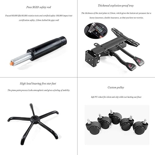 Miniatura 6 de Silla de computadora Silla de tela Silla de oficina Silla trasera Silla reclinable Silla de elevación giratoria Taburete cómodo hogar