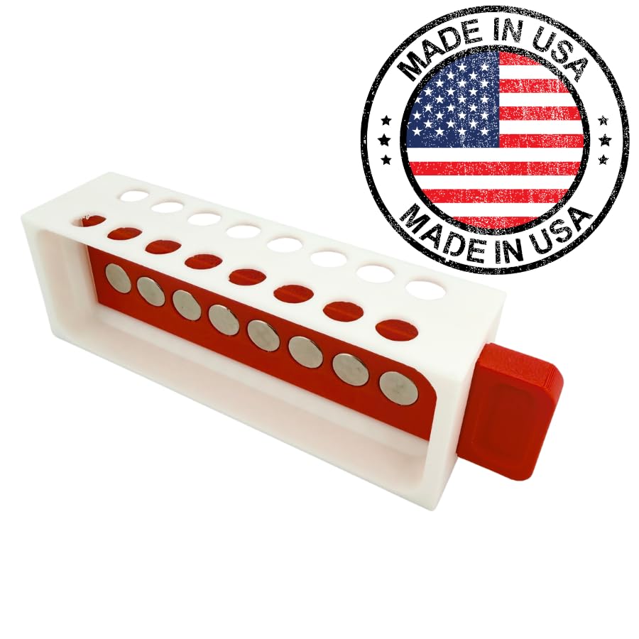 Magnetic Rack Separator for 1.5 mL and 2.0 mL Centrifuge Tubes – 16-Tube Capacity with Sliding Removable Magnets – Made in USA