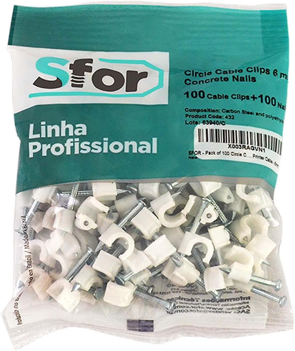 SFOR Pack of 100 Circle Cable Clips Cord Organizer