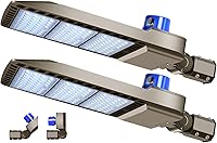 LEDMO 300W LED Parking Lot Lights 2-Pack: 36,000LM 5000K Dusk-to-Dawn Photocell, IP65 Waterproof, Adjustable Slip-Fit Mount for Yard, Garage, Street