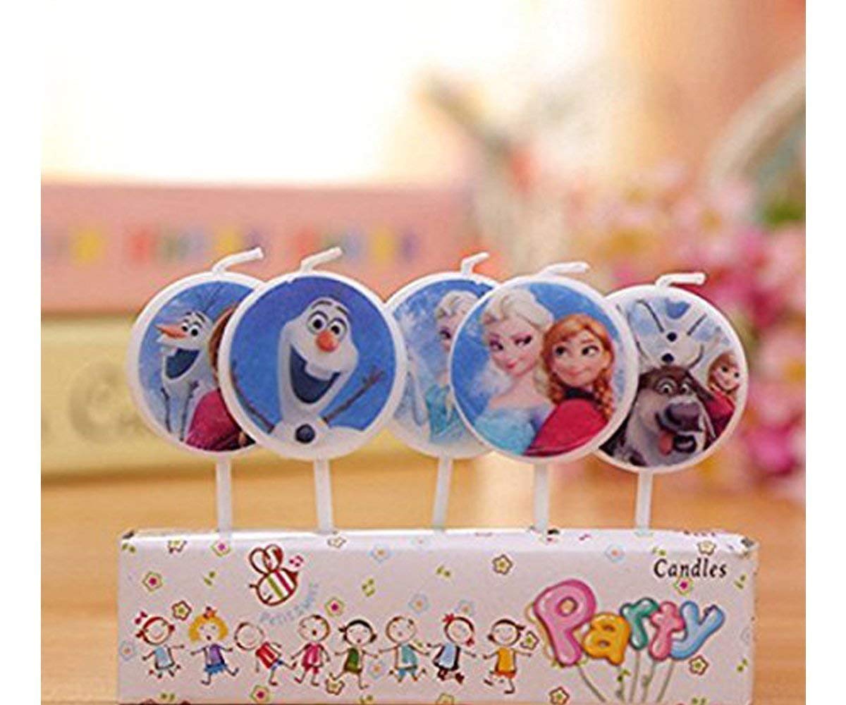 Frozen Candle for Birthday Happy Birthday Candles Queen Theme Party Supplies- Pack of 5pcs