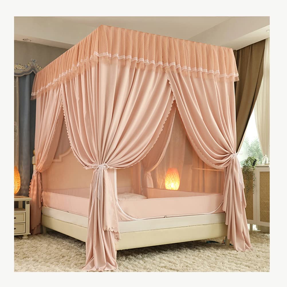 2-in-1 Baldachin Moskitonetz mit Metallstütze Schlafzimmer Dekoration Einzel Doppelbett Bett Vorhang geeignet