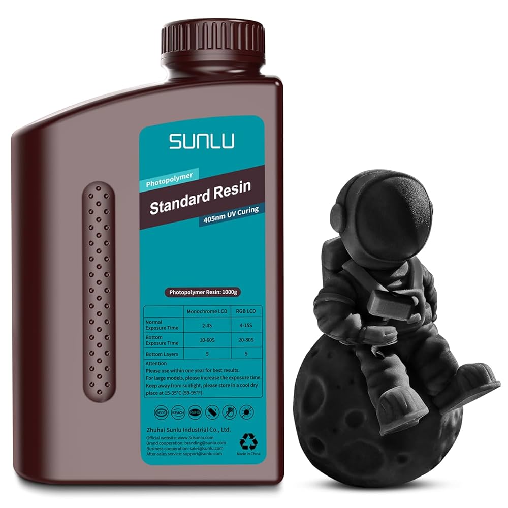 ★SUNLU 光造形 3Dプリンター レジン 1kg 黒 395-405nm Amazon.co.jp: SUNLU 光造形 3D プリンター レジン、1kg高速硬化