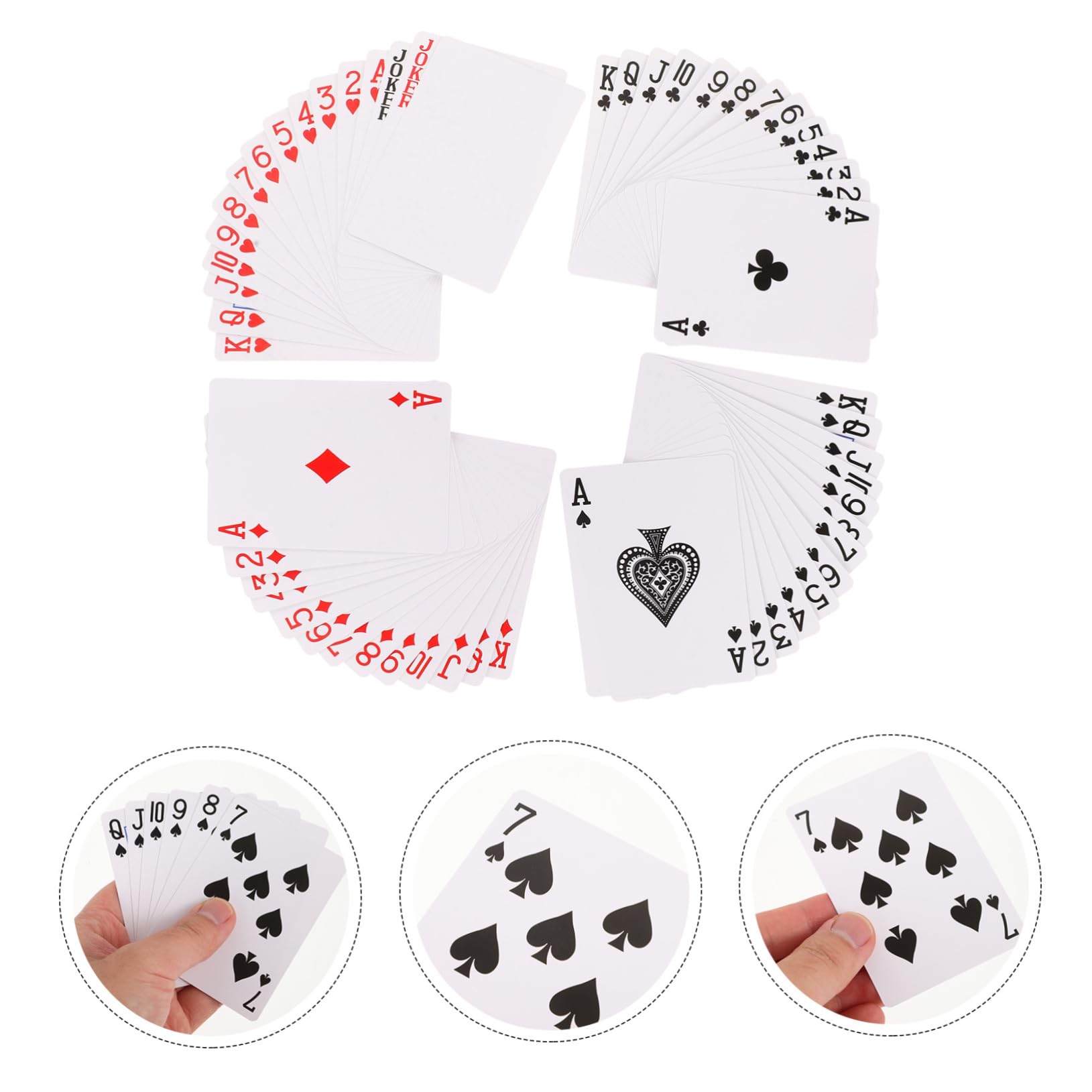 Abaodam 5ensembles Jeu De Cartes à Jouer Papier Thermique De Cartes Blanches Parfait pour Divertissement Familial Et Soirées Entre