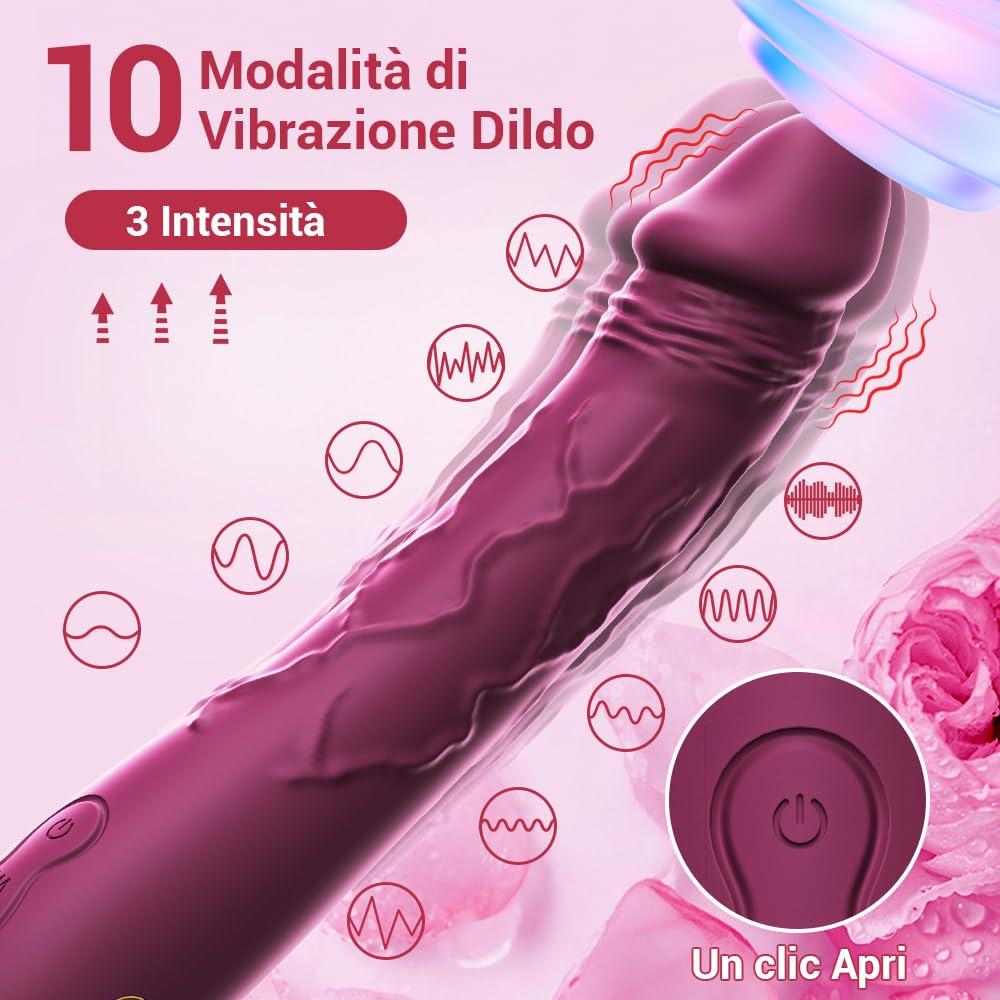 Vibratore dildo realistico sex toy 10 funzioni di vibrazione può stimolare il punto G il clitoride la vagina l'ano vibratoreper Professionale Clotoride sexytoysys di coppia adatto a uomo donna