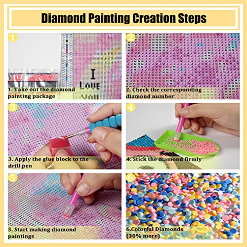 Clendo 5D Diamond Painting Kits For Adults,Sun And Moon Diamond Painting Full Drill Round Rhinestone Diamond Painting Kit,Diamond Arts Craft For Home Wall Decor 13.8X13.8Inch #TOP6