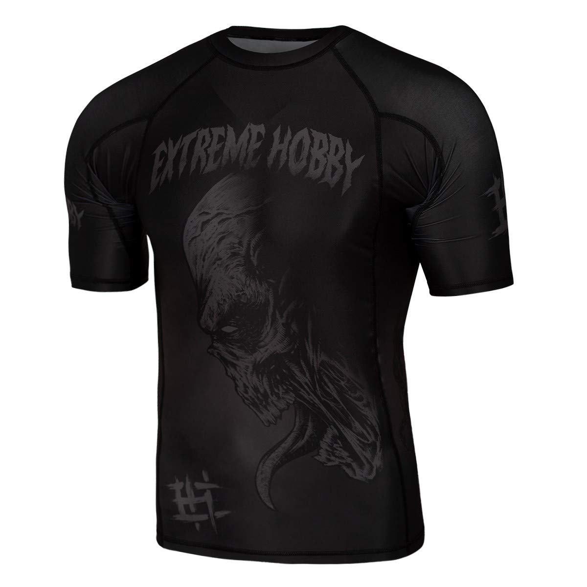 Kurzarm Rashguard, Herren-Sport-T-Shirt, Fitness-T-Shirt, Kompressionsshirt, Shortsleeve, Funktionsshirt Bodybuilding MMA Boxing