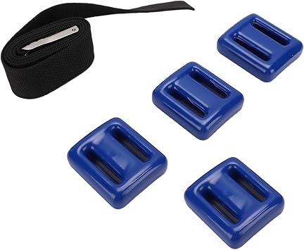 POENVFPO Dive Weights for Scuba Diving, 4 Pcs 1kg Coated Lead Weights with Adjustable Nylon Belt for Freediving and Spearfishing