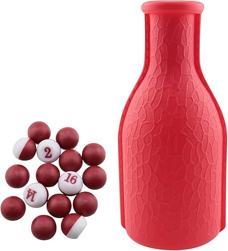 1 unid billar piscina Shaker Pool Billar Billar Mesa Kelly Pool Shaker Botella con 16 unidades de billar Número Dados Tally Peas Rojo