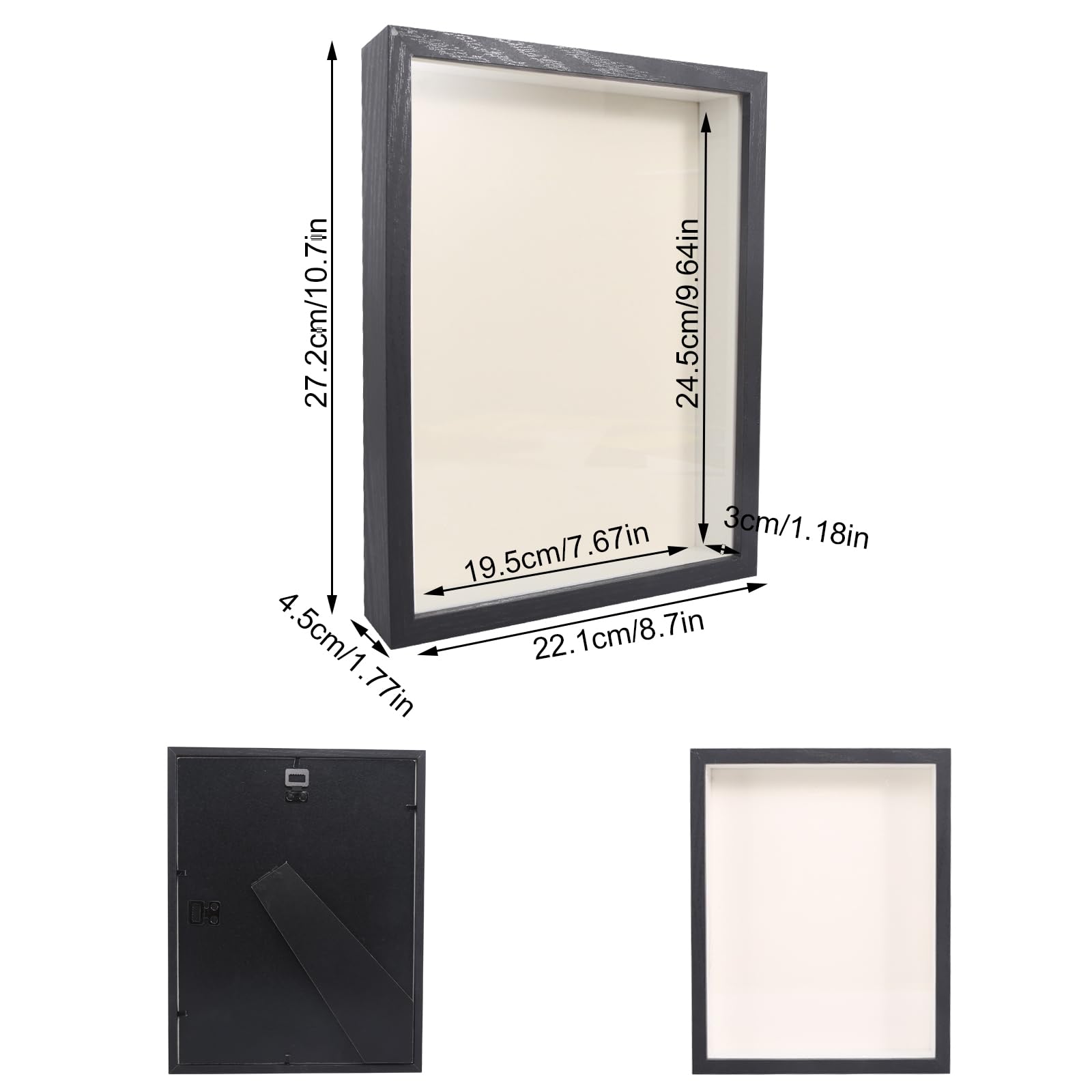 ShawFly Cornice 3D Profonda 22.5x22.5x6.5cm - Scatola Ombra Per Foto, Medaglie, Fiori Secchi - Foto 12