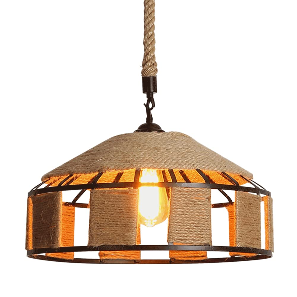 Suspension E27 corde de chanvre industrielle plafonnier rétro