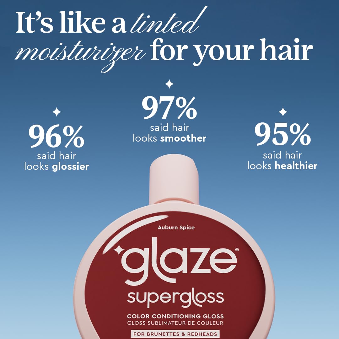 Glaze Color Conditioning Gloss – Getönte Feuchtigkeitscreme für braunes oder rotes Haar, verstärkt Farbe und Glanz, repariert Schäden – Auburn Spice, 180 ml