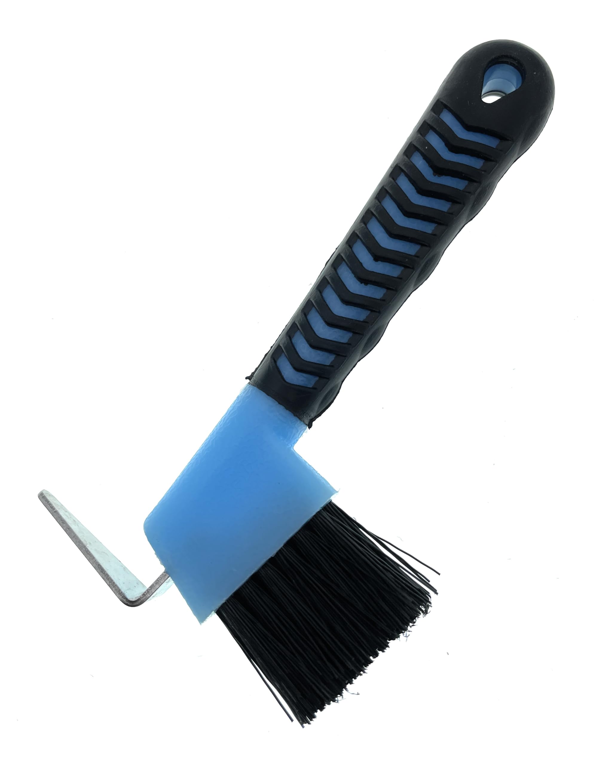 MacMaxe Ergonomic Horse Hoof Pick Brush with Heavy-Duty Rust-Resistant Steel Pick and Durable Nylon Bristles – Ideal for Hoof Care, Easy to Clean, Suitable for Beginners and Advanced Riders (Blue)