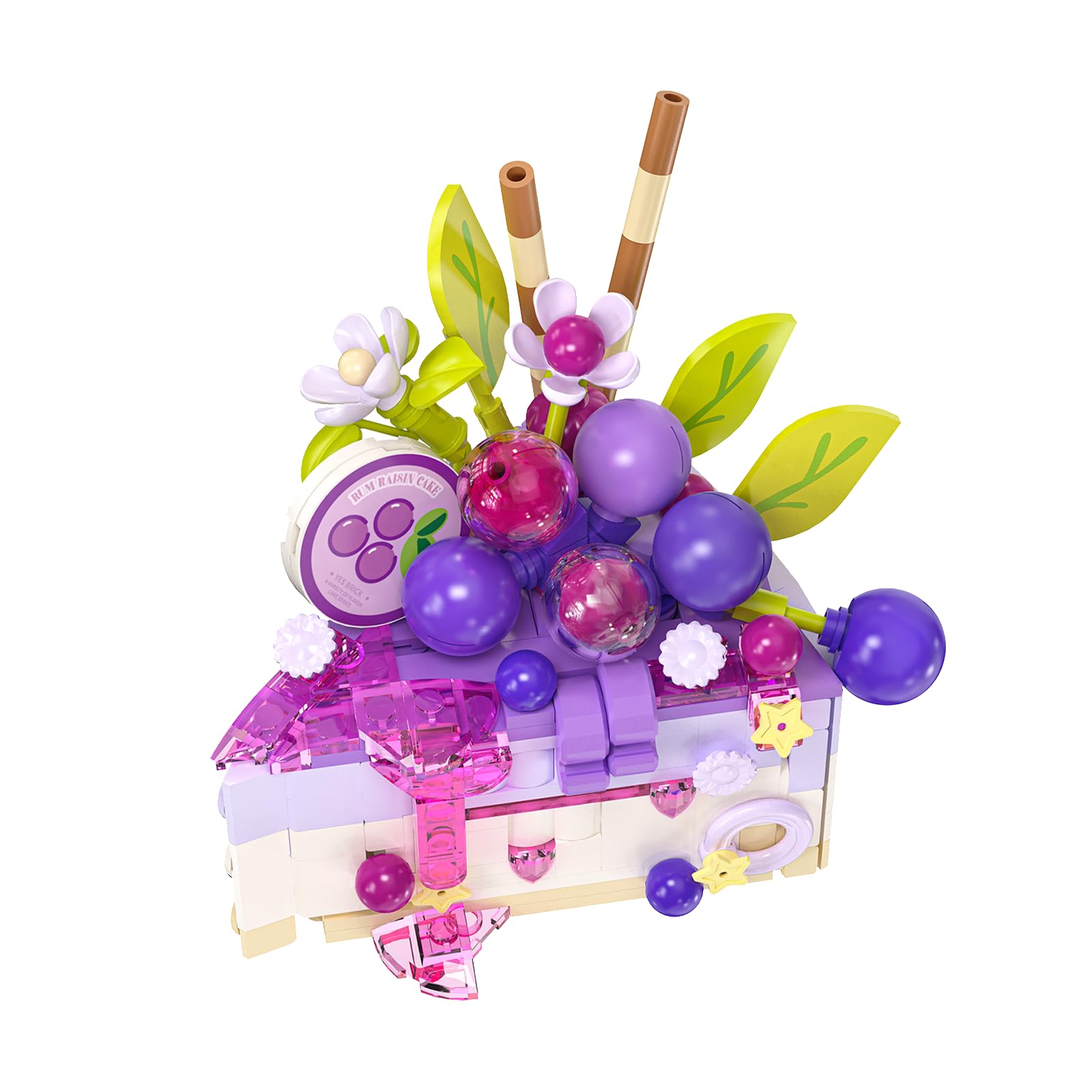 The Great British Bake-Build: 349-Piece Collectible Cake Slices Building Set | Create Showstopper Cake by Completing 7 Series | Medium Construction Blocks (Purple Grape Vineyard(357pcs))