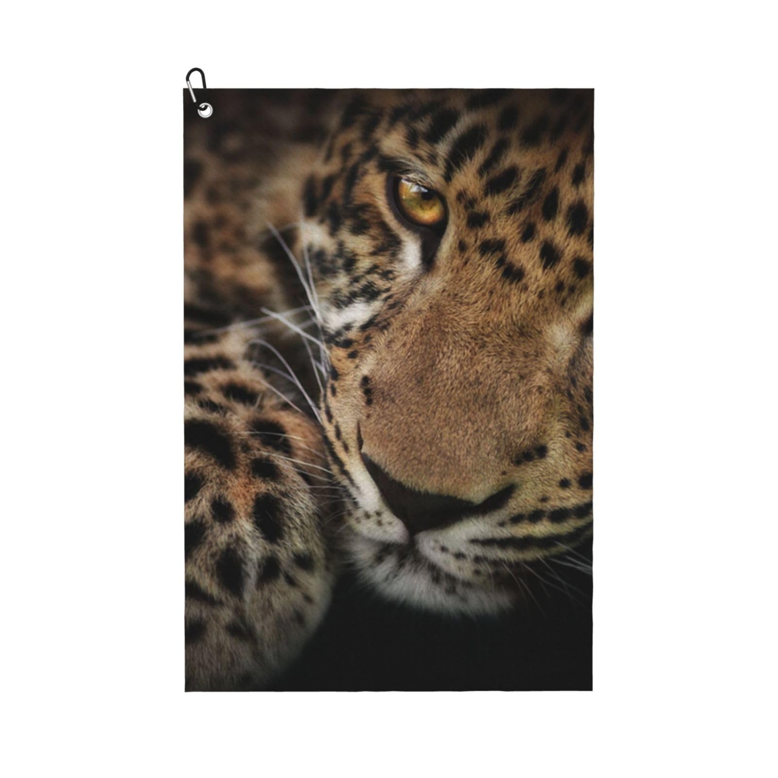 Hnnkloy Leopard, 16x24 in Portable Waffle Golf Towels with Carabiner Clip for Golf Bag