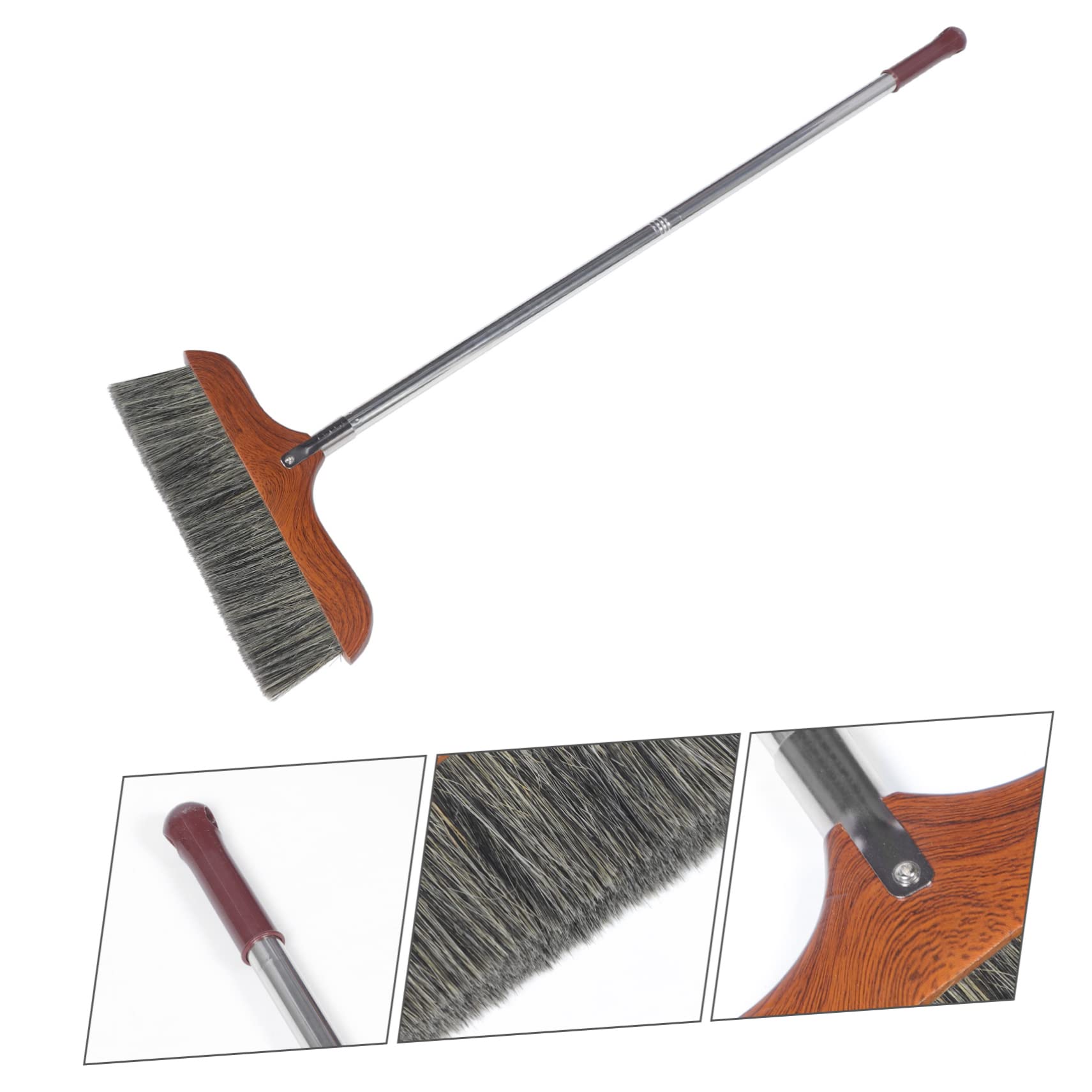 VALICLUD Scopa Acciaio Lungo Morbide Manico Setole Legno