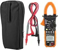 Walfront Alicate Amperímetro Digital AC/DC, Multímetro, 1000V DC ou 750V rms AC, 2.000 contagens, Bolsa Preta Portátil