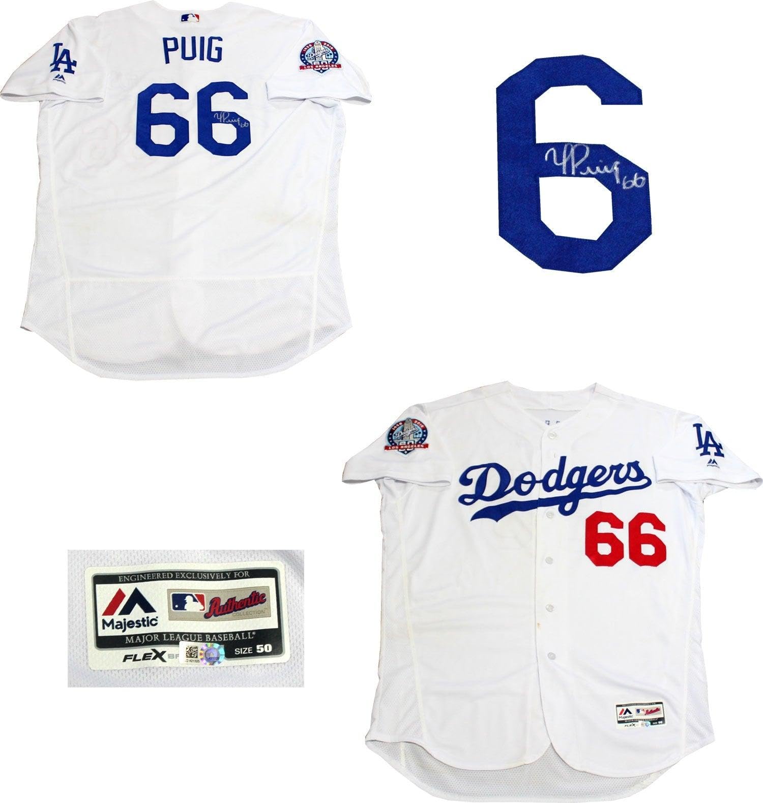 Amazon.com: Topps Yasiel Puig Autographed Game Used Los