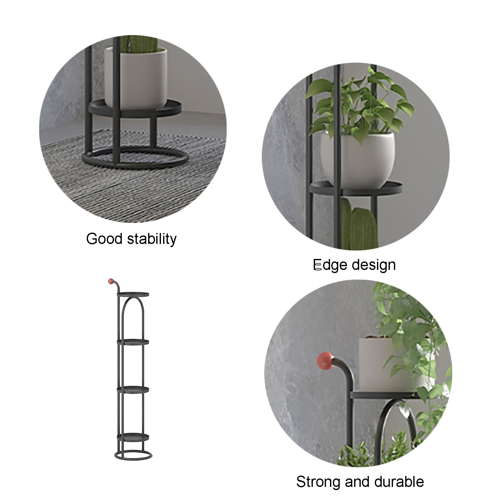 Metal Plant Stand, Tall Shelf Planter Organizer, Tiered Corner Multiple Flower Pot Holder, Plant Rack for Patio Living Room Garden(Black)