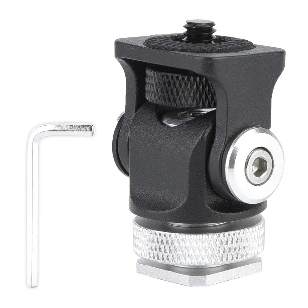 Mini Hot Shoe Mount Monitor Microphone Flash Holder, Camera Accessory Bracket with 1/4 Inch Screw, Aluminum Alloy Multi - Device Mount for DSLR Camcorder