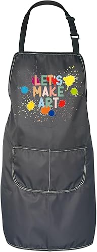 JNIAP Delantal para profesor de arte, diseño de letras, con bolsillos, para pintores de artistas, regalo para amantes del arte