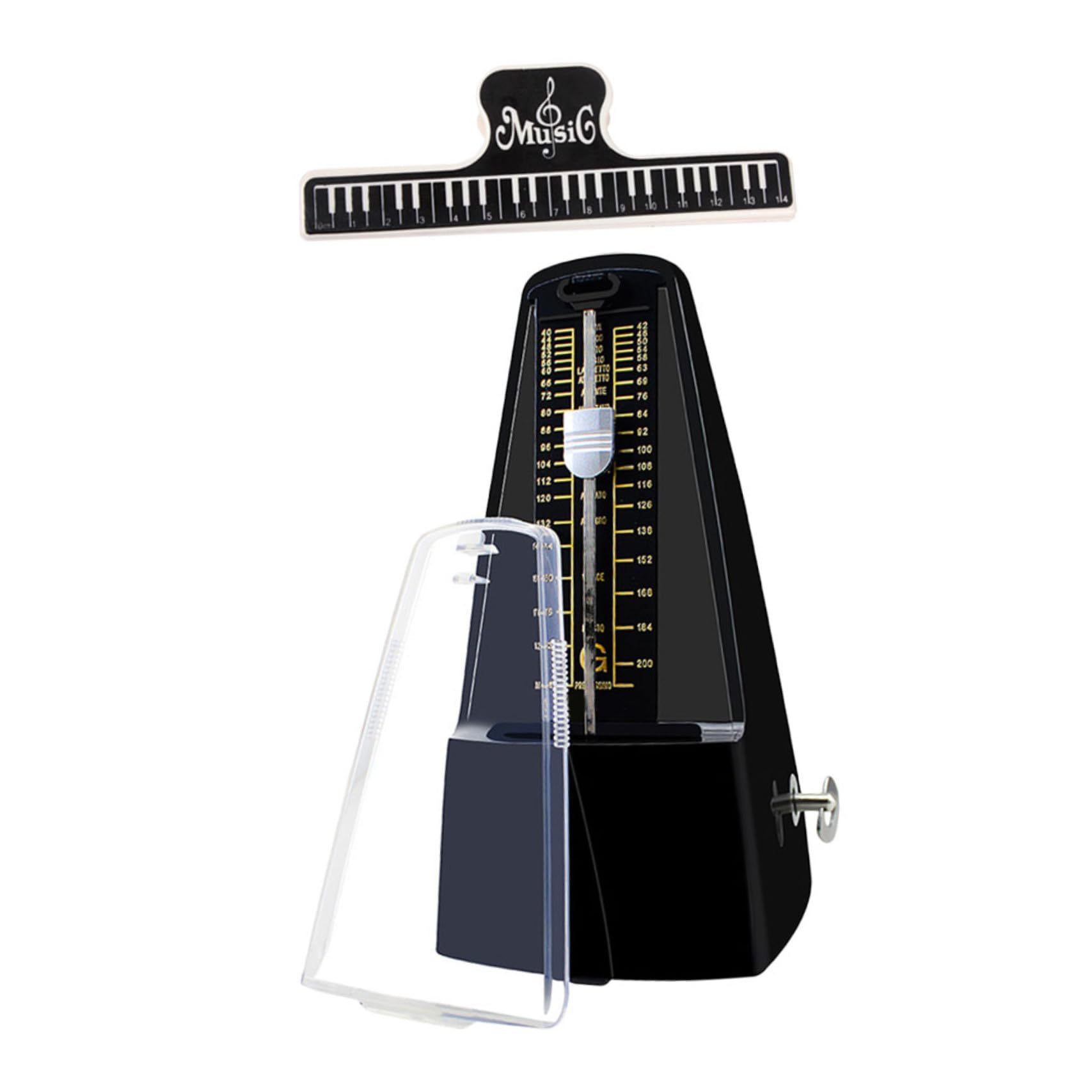 FRCOLOR 1 Satz Mechanisches Metronom für Gitarre Klavier und Andere Instrumente mit Notenclip Universelles Metronom Verbesserung Ihrer Musikalischen Fähigkeiten Schwarz Zufällige Farbe