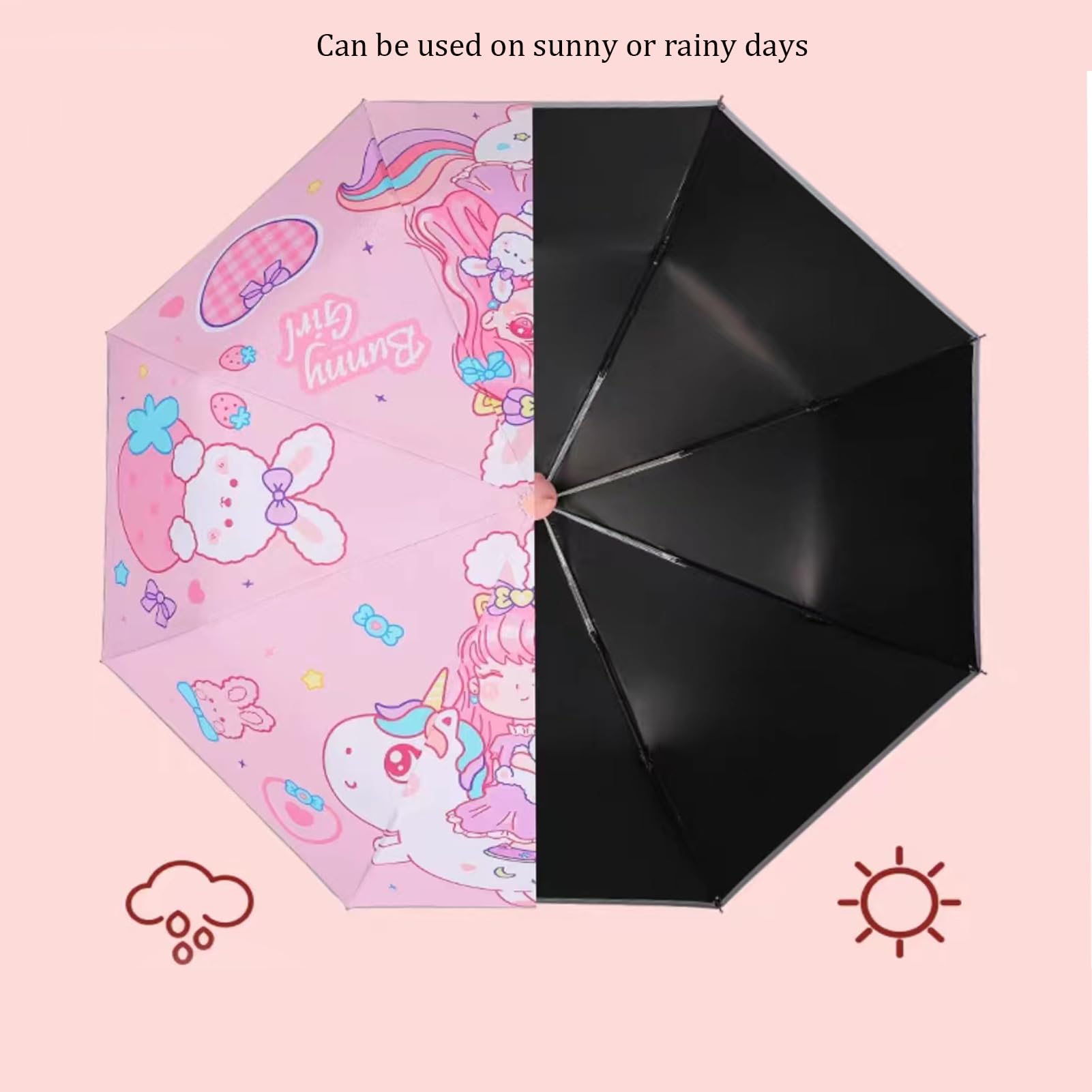 Paraguas plegable automático para niños, cierre abierto, caricatura, resistente a los rayos UV, diseño antirrebote, paraguas compacto al viento y resistente al agua para niños y niñas #1 6