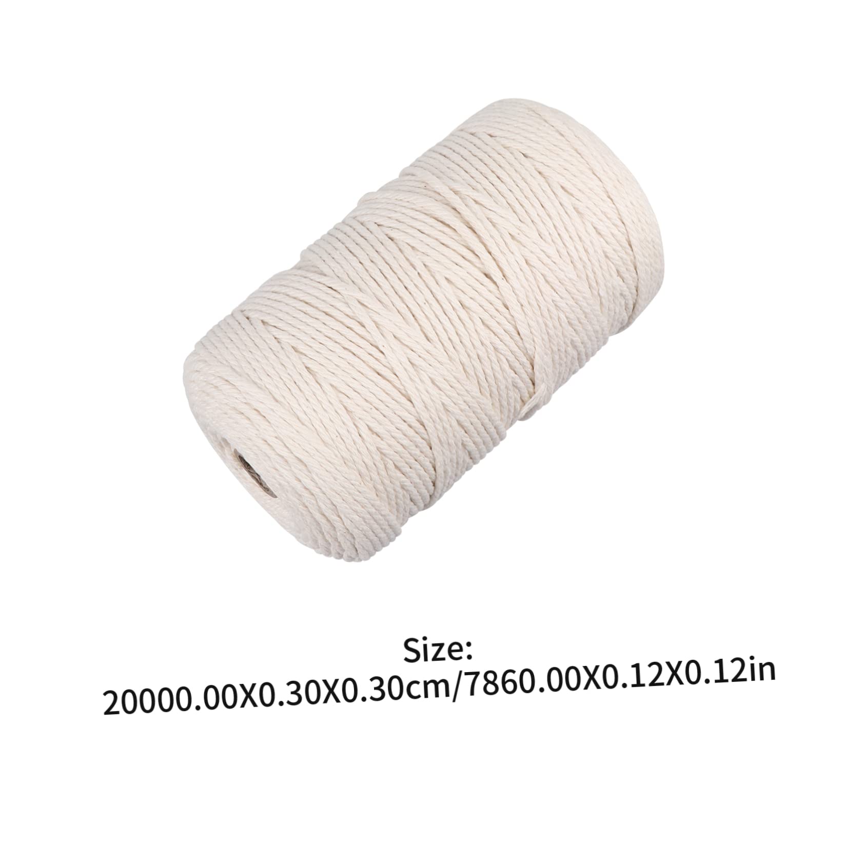 Cordón de Macramé Trenzado Beige de Algodón 200m 3 Mm | DIY y Diseño Bohemio, Textura Suave y Orden Fácil, para Colgar Plantas y Trabajos Artesanales