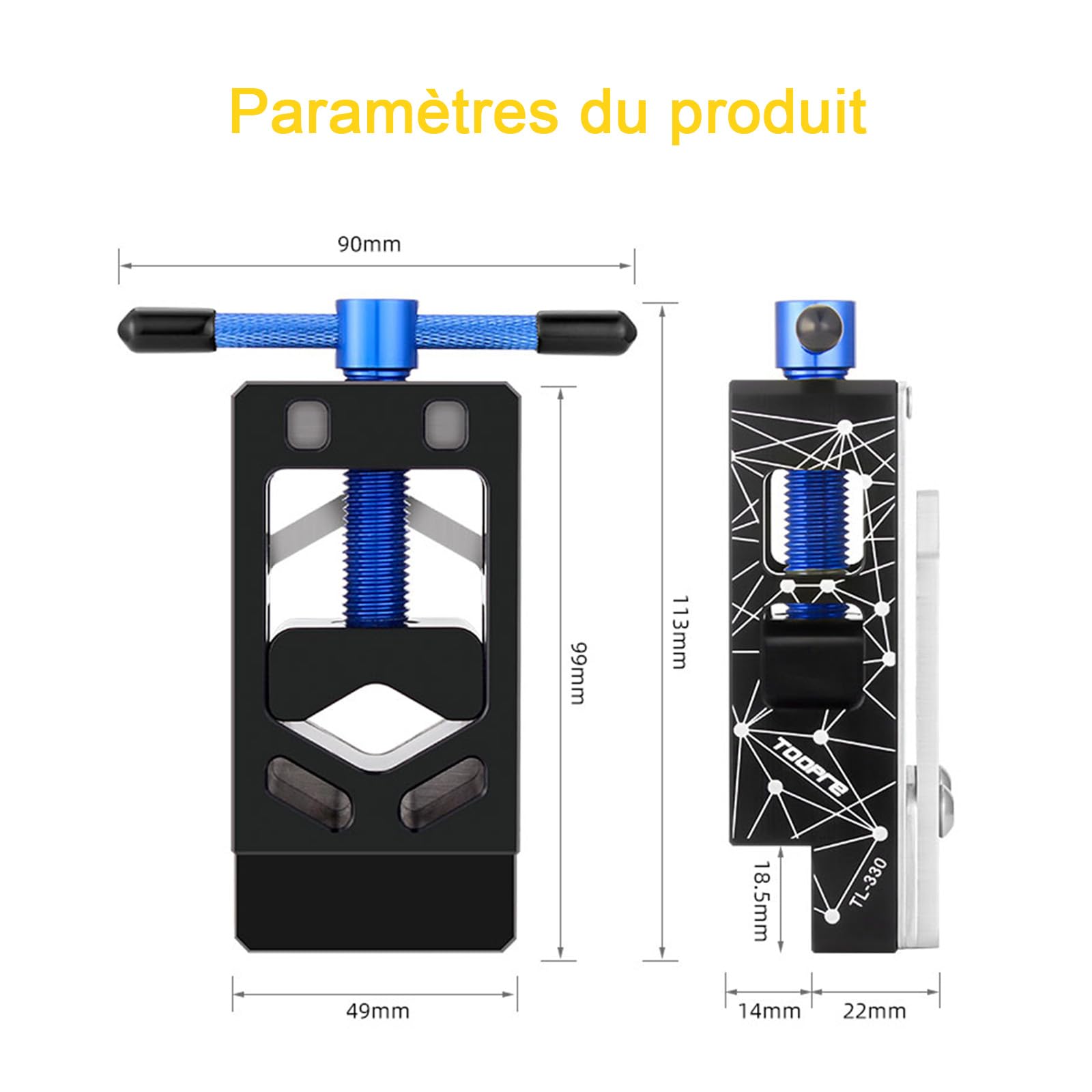 Mimoke Dispositif de coupe pour tube de fourche de vélo Support de tube en alliage d'aluminium et acier inoxydable pour couper des tubes de φ15-37mm, idéal pour les fourches de vélo, les tiges de