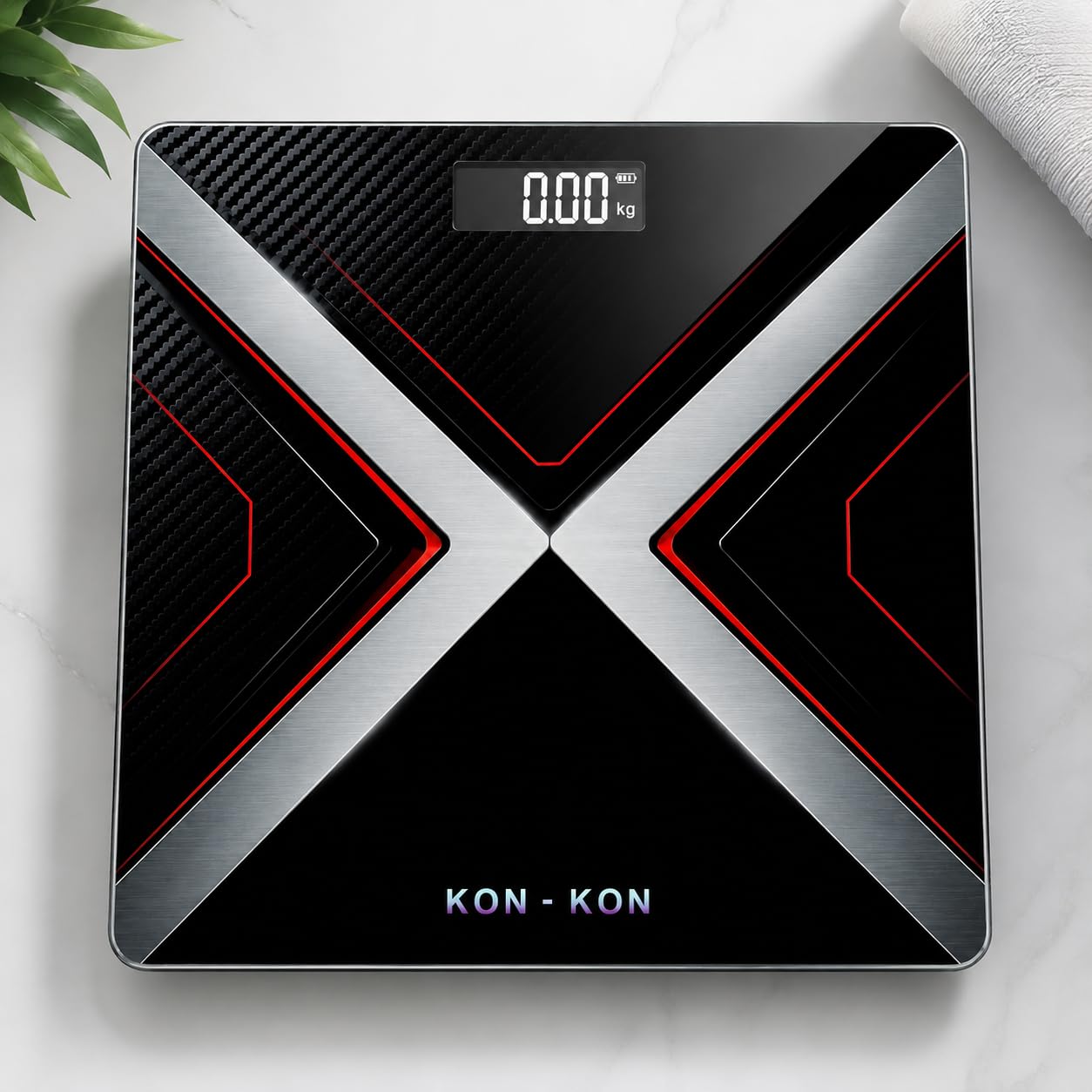 kon-kon digital weighing scale for body weight | high precision personal weight machine with lcd display | tempered glass platform | auto on/off | electronic bathroom weight scale for home use