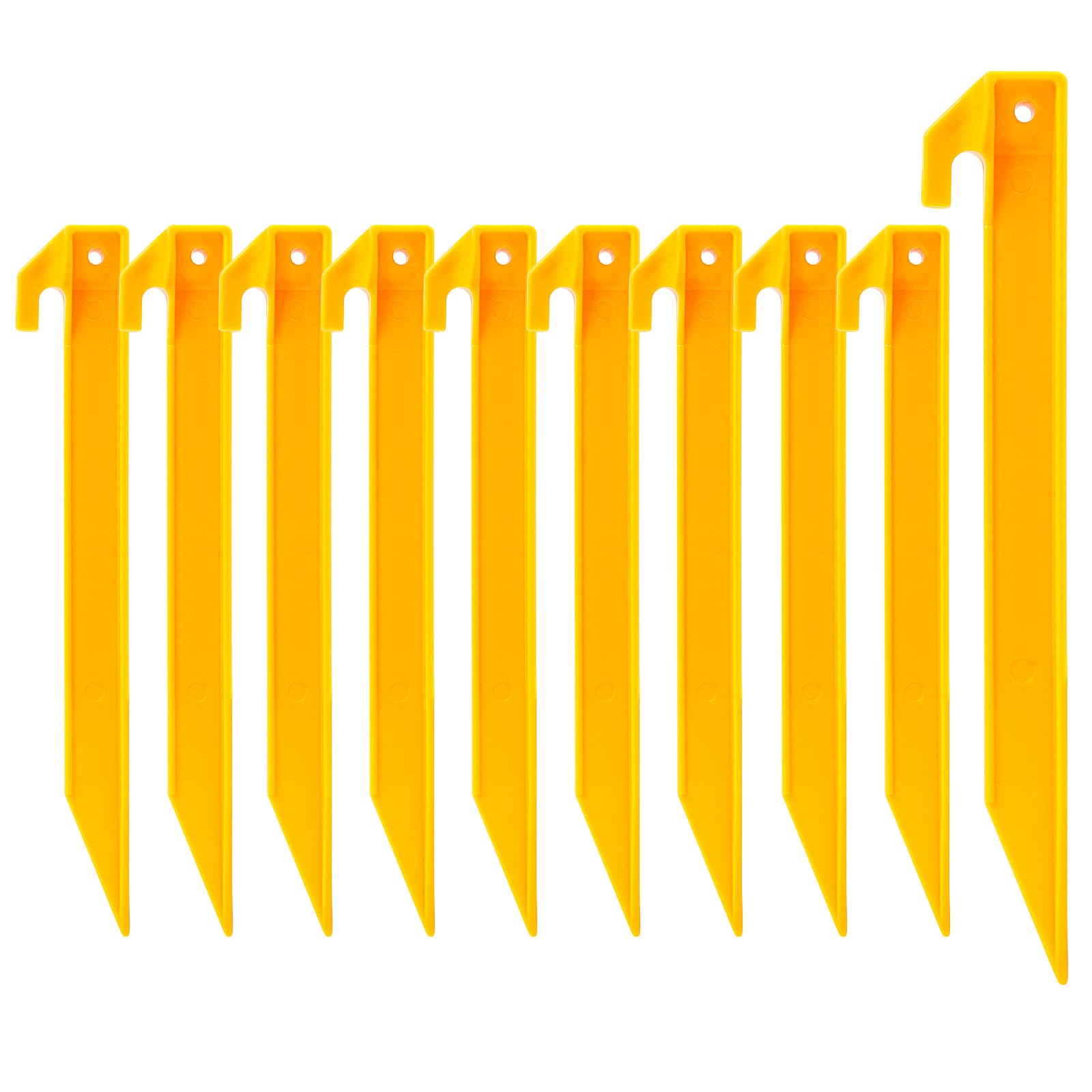 Plastic Tent Stakes 10 Pack - 9 Inch Heavy Duty Beach Sand Pegs - Windproof Plastic Garden Stakes for Secure Tents, Inflatables, Canopies, Rain Tarps and Garden Structures