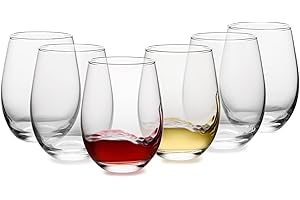 OUWO Stemless Wine Glasses Set of 6