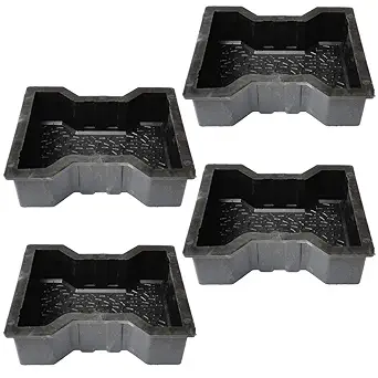 Reyal Falcon Paver Block Mould Pack of 4 (Black PVC I SHAPE) Make in India | PVC Rubber Mould | Outdoor Paving Stone Maker