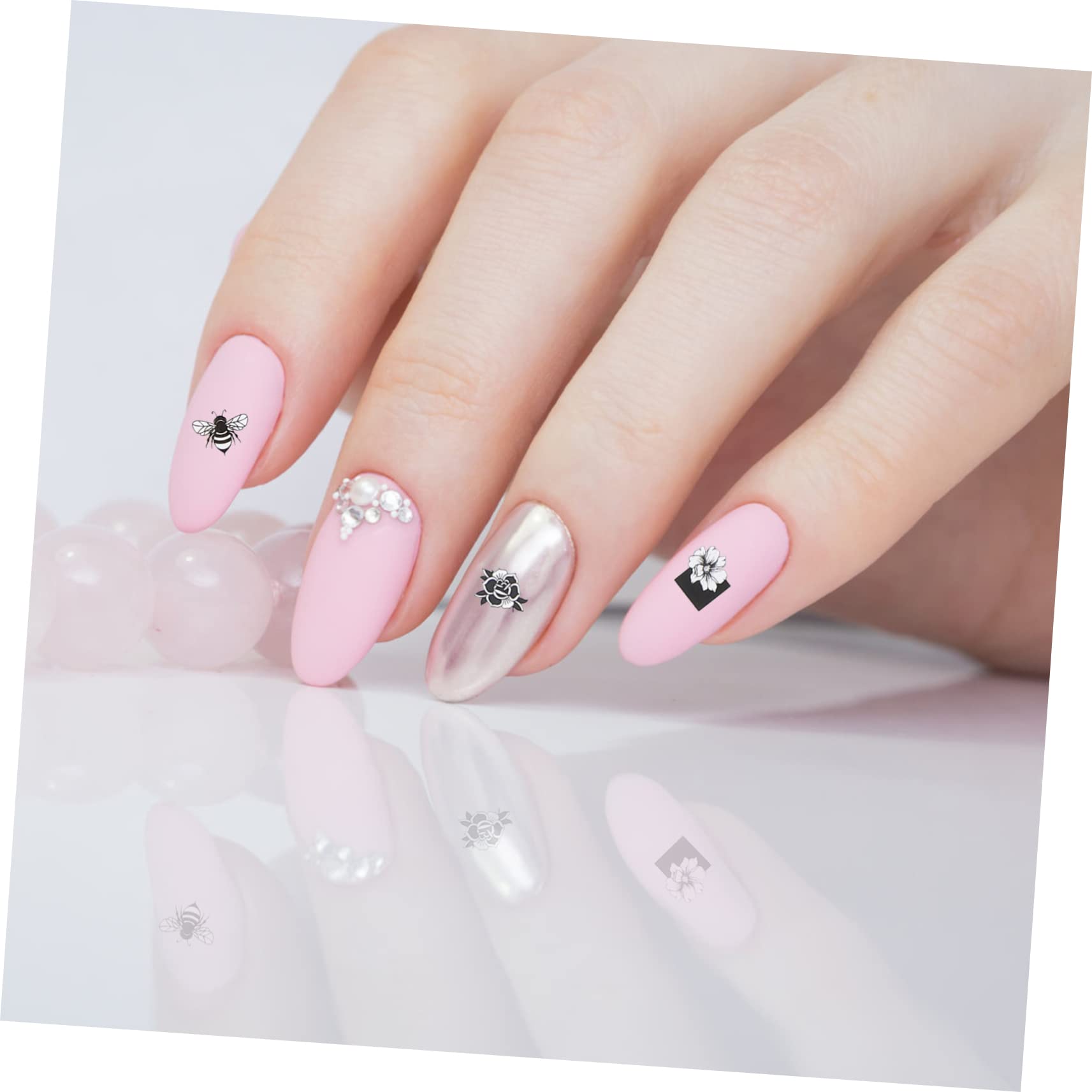 Healvian 50fogli Nail Art Stickers Fiori Eleganti Da Adesivi Per Unghie Autoadesivi Per Decorazioni Manicure Design Creativo Per Unghie e Artistiche Perfetti Per Doni e Decorazioni