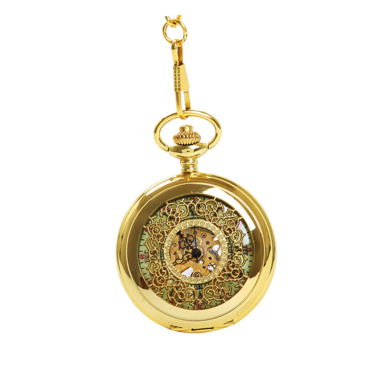 Gatuida 2 Uds Patrón De Números Steampunk Reloj De Bolsillo Retro Mecánico Dorado Romano Hueco